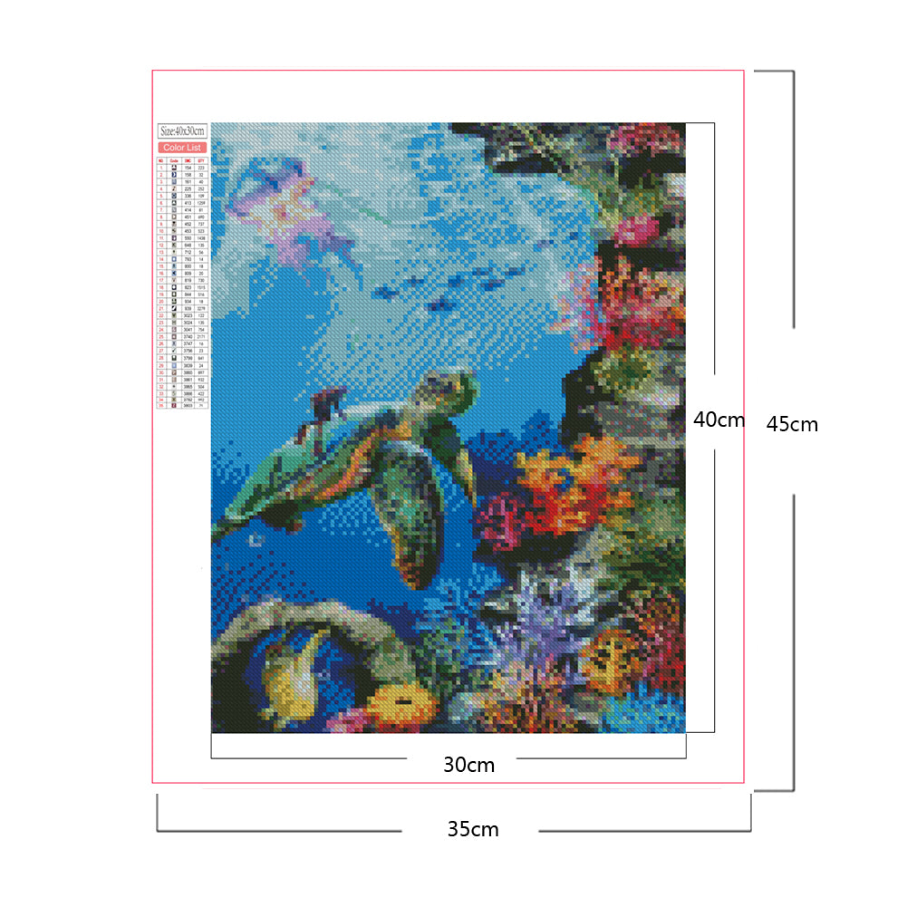 Sea ??Turtle - Full Square Drill Diamond Painting 30*40CM