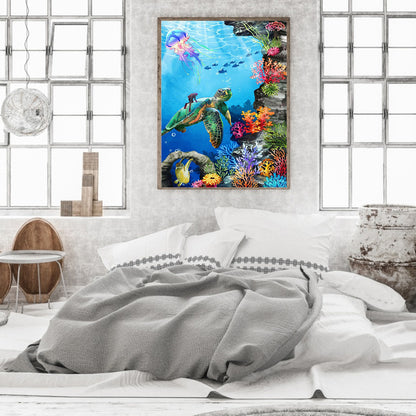 Sea ??Turtle - Full Square Drill Diamond Painting 30*40CM