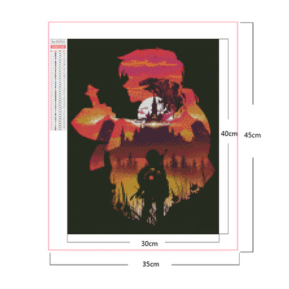 The Legend Of Zelda Silhouette - Full Square Drill Diamond Painting 30*40CM