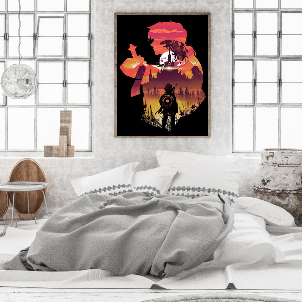 The Legend Of Zelda Silhouette - Full Square Drill Diamond Painting 30*40CM