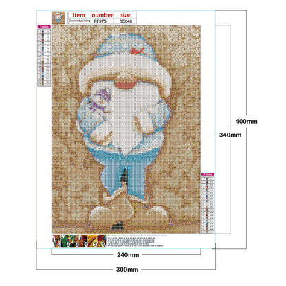 Gingerbread Man Gnome 30*40CM(Canvas) Full Square Drill Diamond Painting