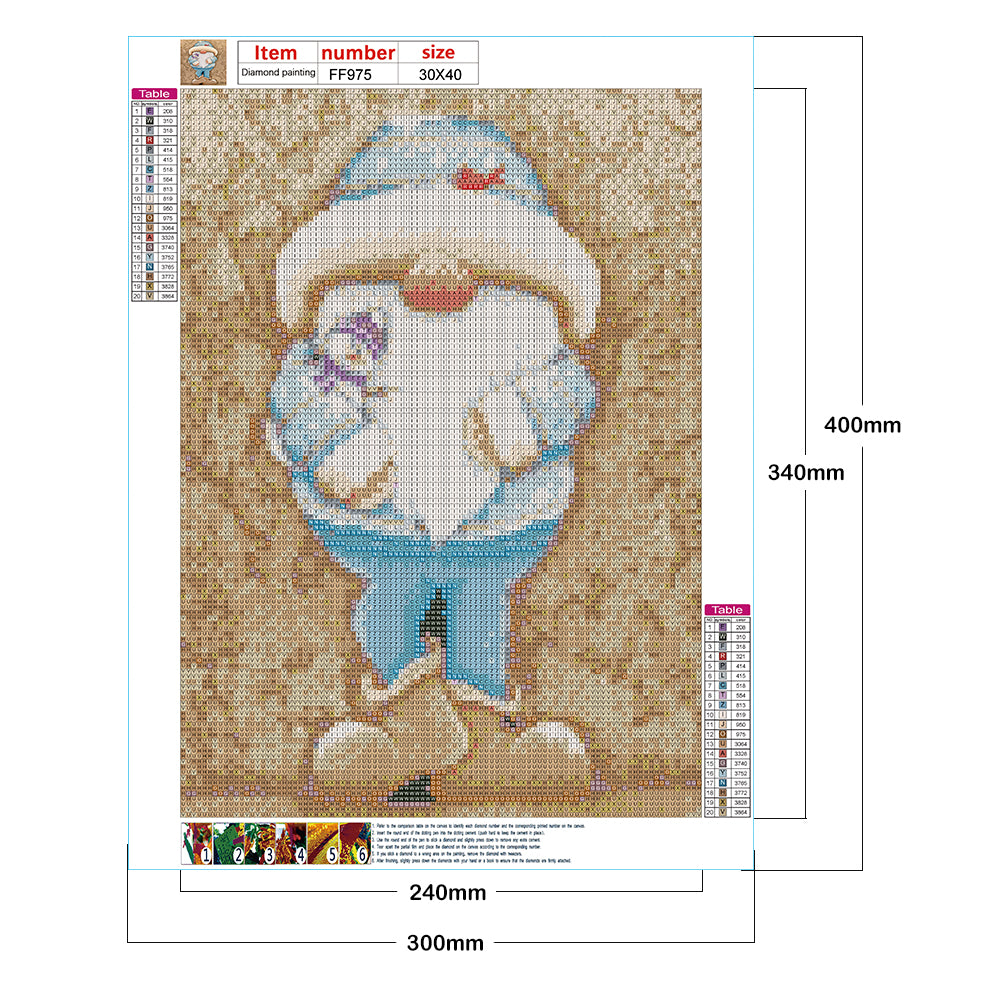 Gingerbread Man Gnome - Full Square Drill Diamond Painting 30*40CM