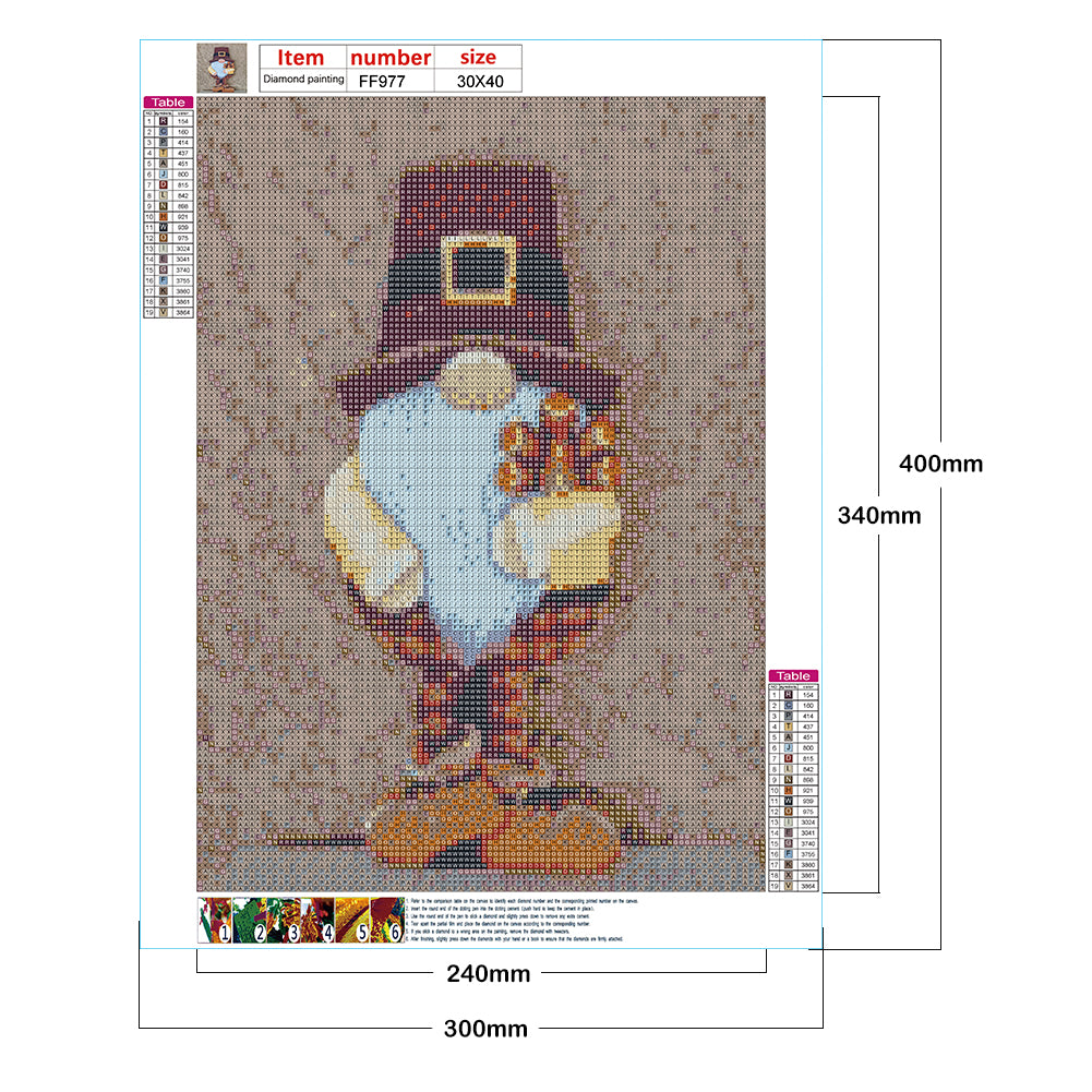 Gingerbread Man Gnome - Full Square Drill Diamond Painting 30*40CM