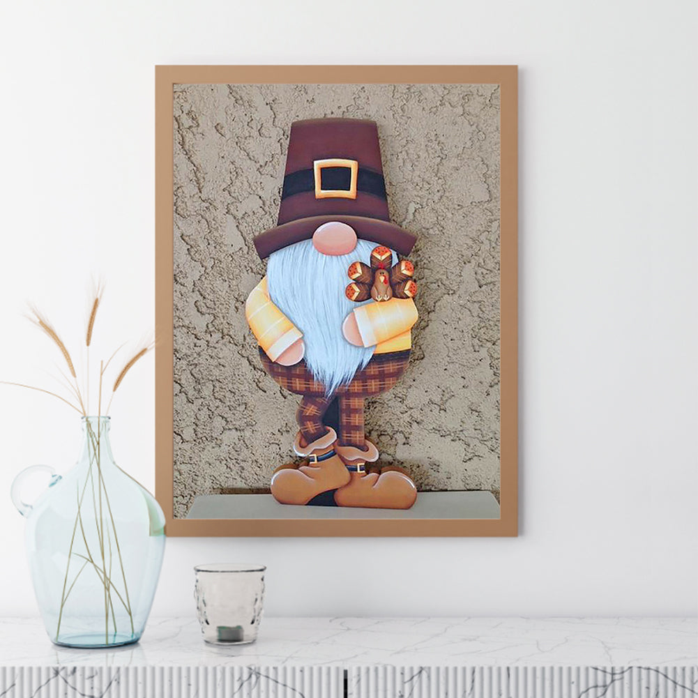 Gingerbread Man Gnome 30*40CM(Canvas) Full Square Drill Diamond Painting