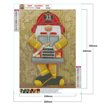 Gingerbread Man Gnome - Full Square Drill Diamond Painting 30*40CM