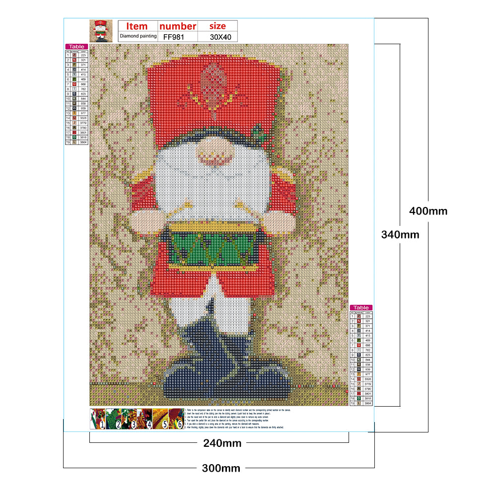Gingerbread Man Gnome - Full Square Drill Diamond Painting 30*40CM