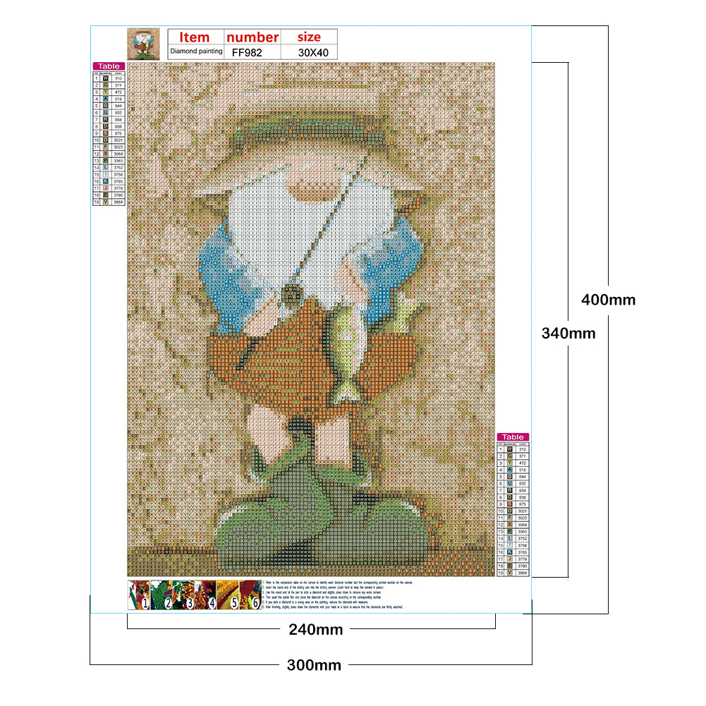 Gingerbread Man Gnome - Full Square Drill Diamond Painting 30*40CM