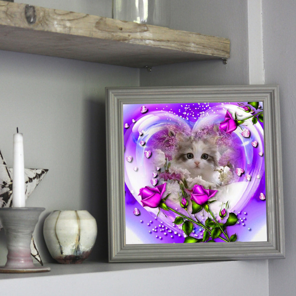 Love Cat - Full Square Drill Diamond Painting 30*30CM