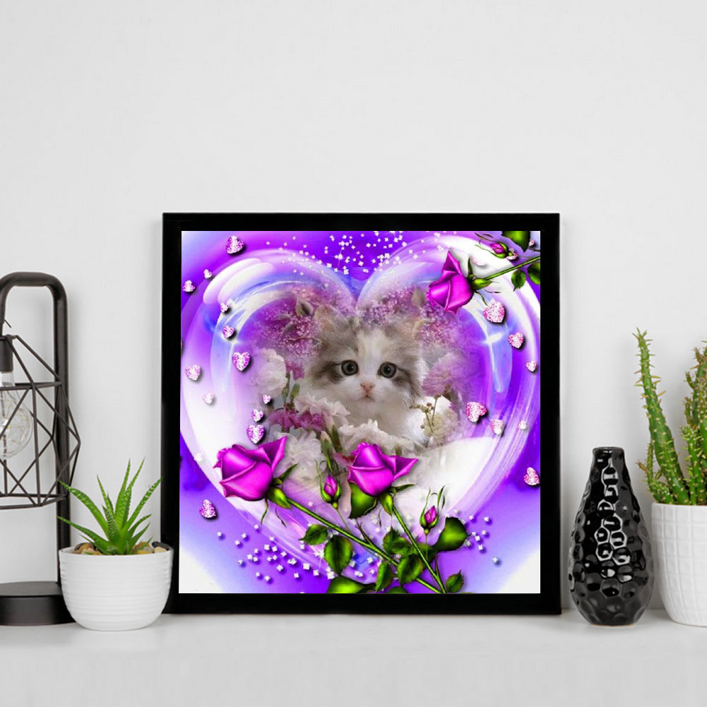 Love Cat - Full Square Drill Diamond Painting 30*30CM