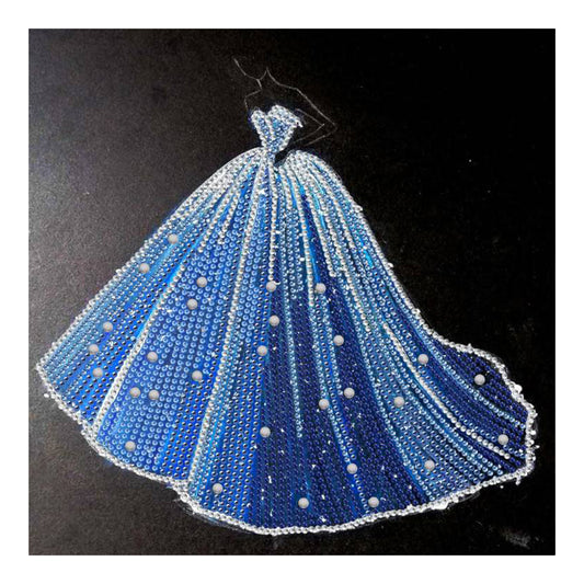 Blue Dress - Special Shaped Drill Diamond Painting 30*30CM