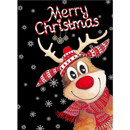 Merry Christmas Cute Deer - Full Round Drill Diamond Painting 30*40CM