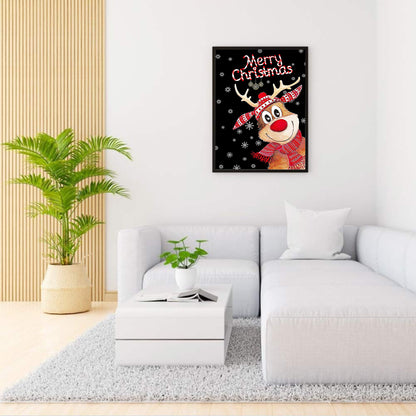 Merry Christmas Cute Deer - Full Round Drill Diamond Painting 30*40CM