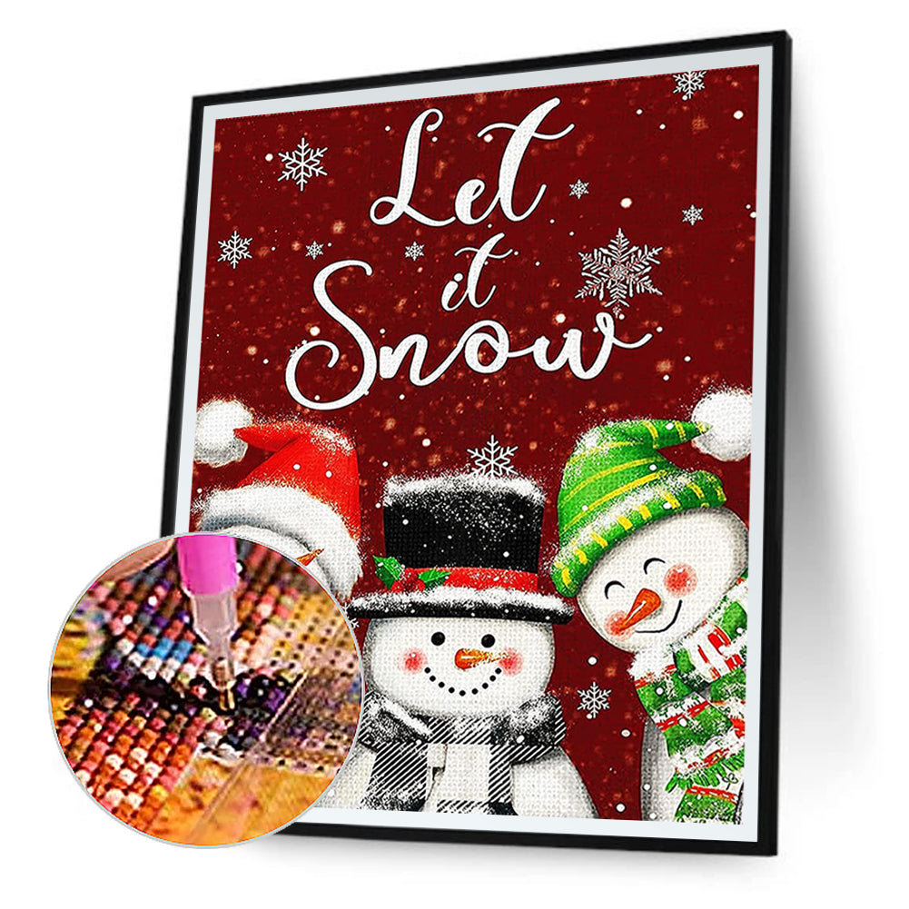 Snowman - Full Round Drill Diamond Painting 30*40CM