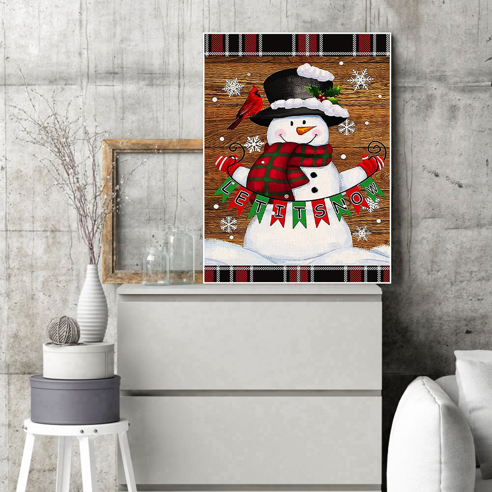 Snowman - Full Round Drill Diamond Painting 30*40CM