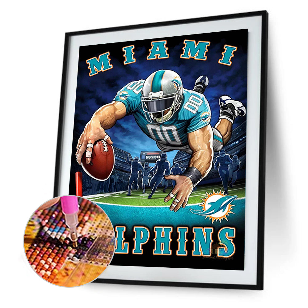 Miami Dolphins - Full Round Drill Diamond Painting 30*40CM