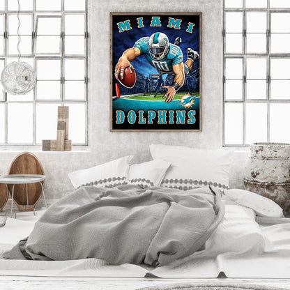 Miami Dolphins - Full Round Drill Diamond Painting 30*40CM
