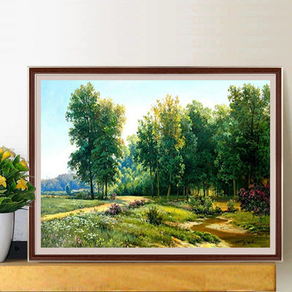 Green Forest - Full Round Drill Diamond Painting 40*30CM
