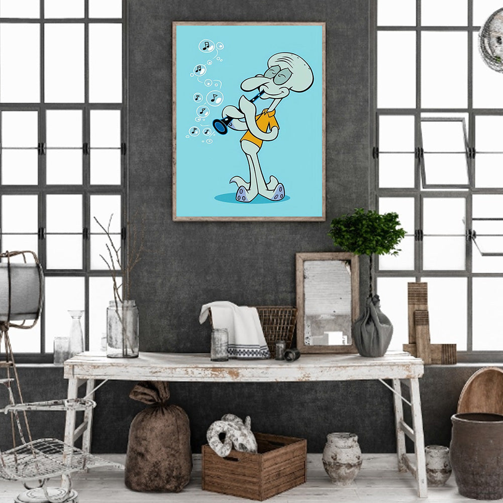 Squidward - Full Round Drill Diamond Painting 30*40CM