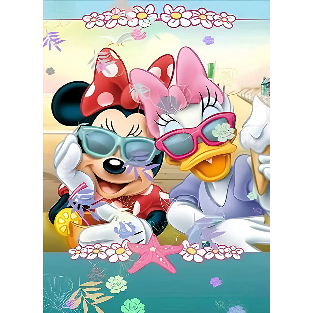 Mickey Mouse And Donald Duck - Full Round Drill Diamond Painting 30*40CM