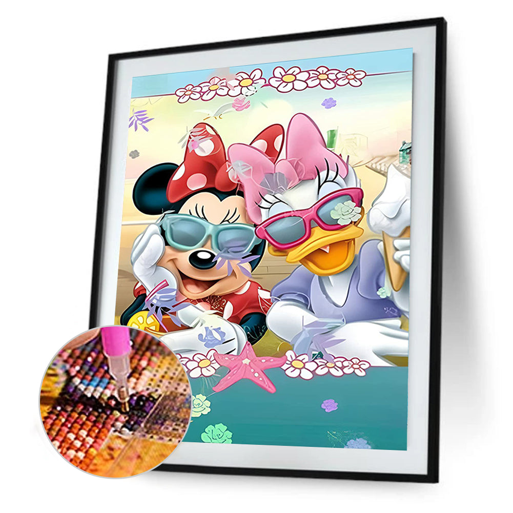 Mickey Mouse And Donald Duck - Full Round Drill Diamond Painting 30*40CM