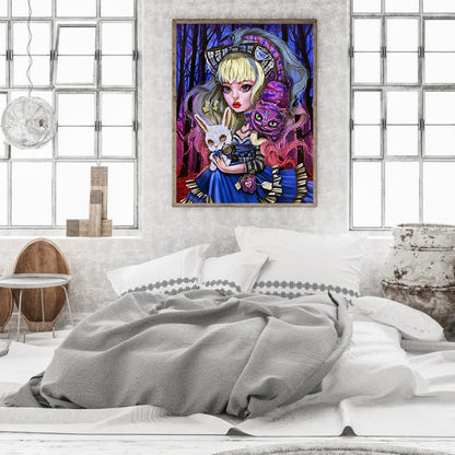 Fashion Big Eyes Girl - Full Round Drill Diamond Painting 30*40CM