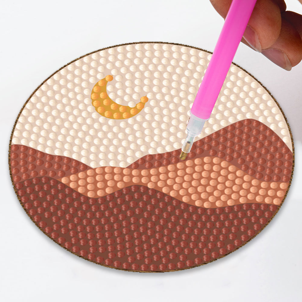 DIY Coasters with Storage Rack Wood Coasters Cartoon Animal Pattern Perfect Gift