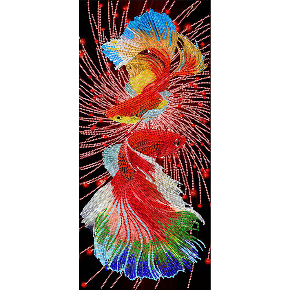 Koi Fish - Special Shaped Drill Diamond Painting 30*60CM