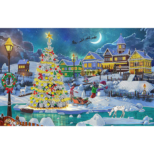 Christmas Atmosphere - Special Shaped Drill Diamond Painting 60*40CM