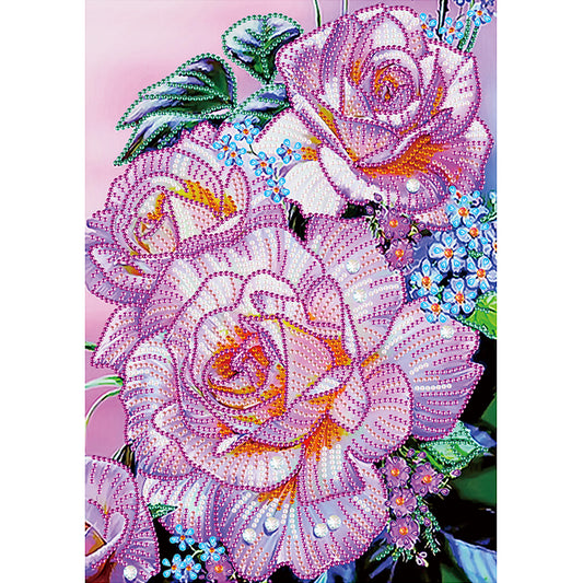 Rose Bouquet - Special Shaped Drill Diamond Painting 30*40CM