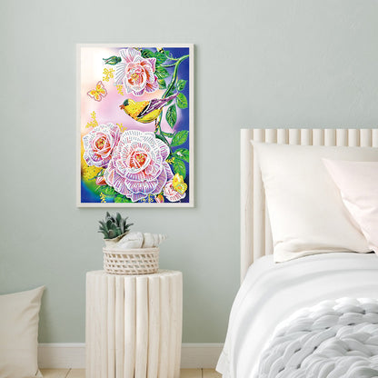 Rose Bouquet - Special Shaped Drill Diamond Painting 30*40CM