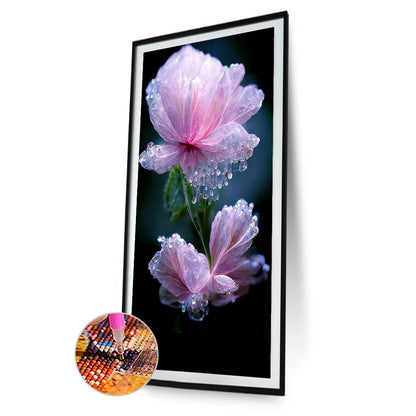 Water Drop Flowers - Full Round Drill Diamond Painting 40*70CM
