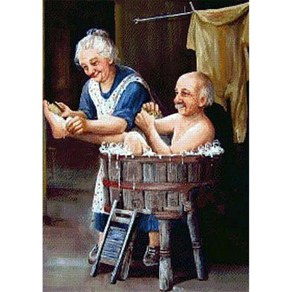 Old Couple - Full Round Drill Diamond Painting 50*60CM
