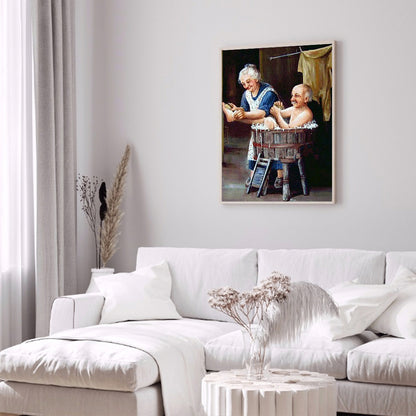Old Couple 50*60CM(Canvas) Full Round Drill Diamond Painting