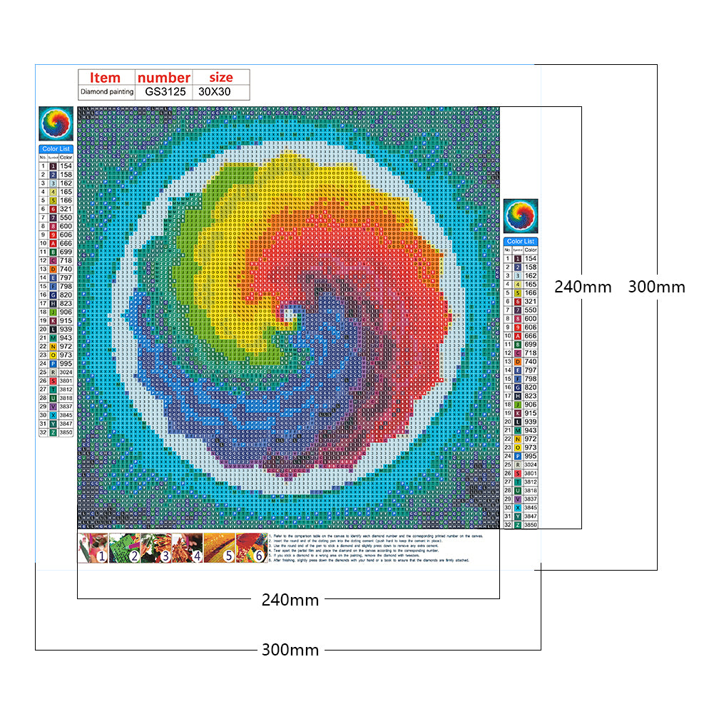 Color Mandala - Full Square Drill Diamond Painting 30*30CM