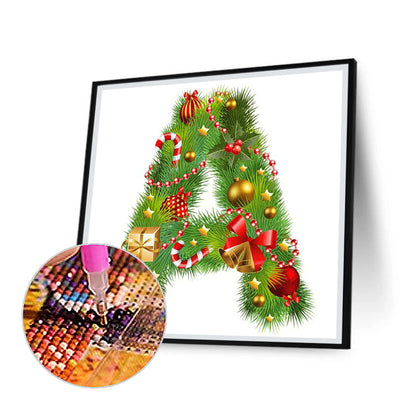 Christmas English Letter A - Full Round Drill Diamond Painting 40*40CM