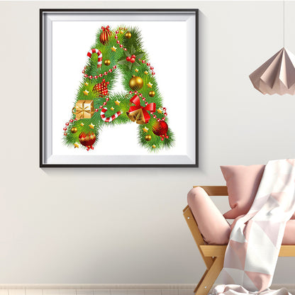 Christmas Letter A - Full Round Drill Diamond Painting 40*40CM