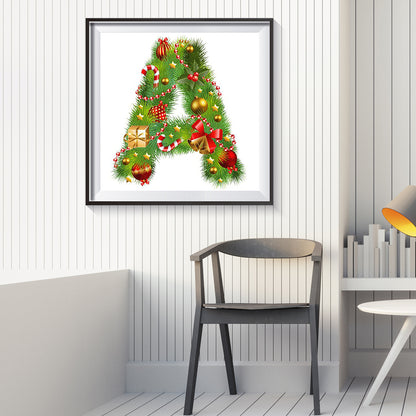 Christmas Letter A - Full Round Drill Diamond Painting 40*40CM