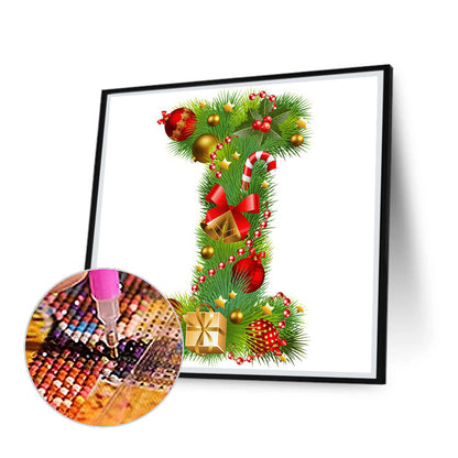 Christmas English Letter I - Full Round Drill Diamond Painting 40*40CM