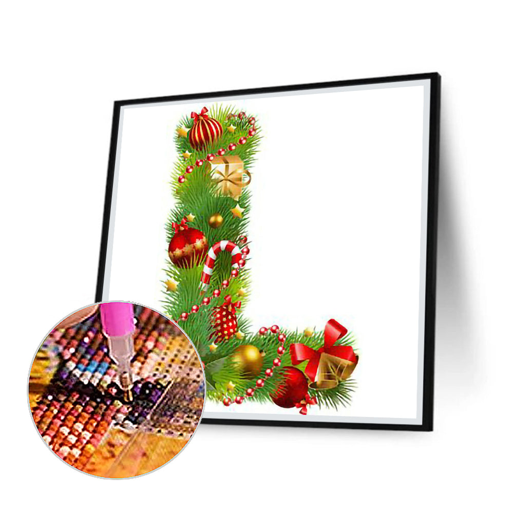 Christmas English Letter L - Full Round Drill Diamond Painting 40*40CM