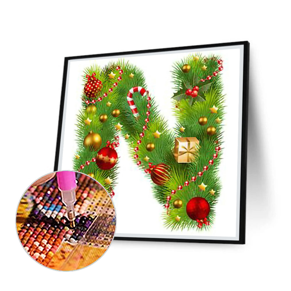 Christmas English Letter N - Full Round Drill Diamond Painting 40*40CM