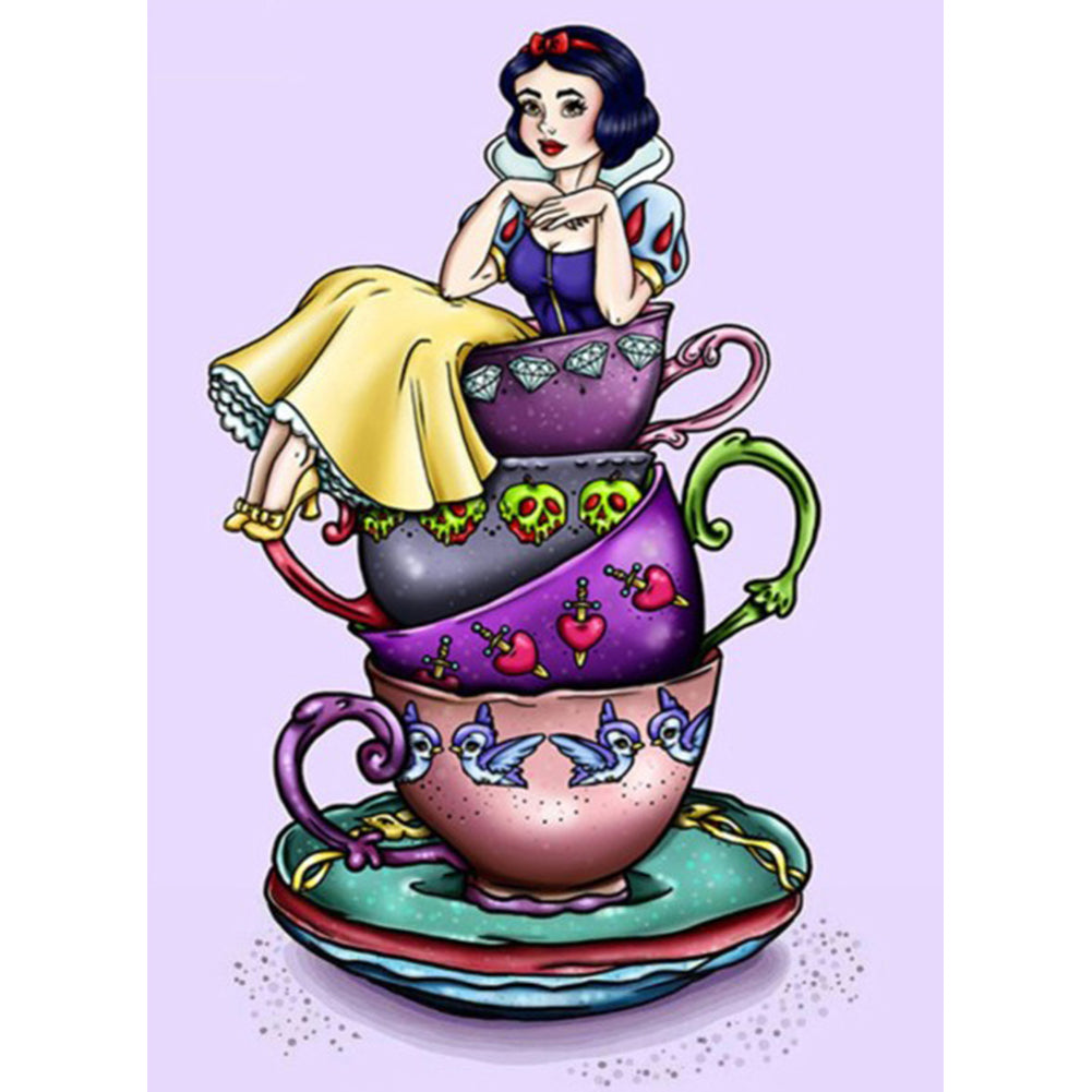 Snow White In A Cup - Full Round Drill Diamond Painting 30*40CM