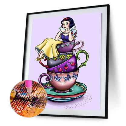 Snow White In A Cup - Full Round Drill Diamond Painting 30*40CM