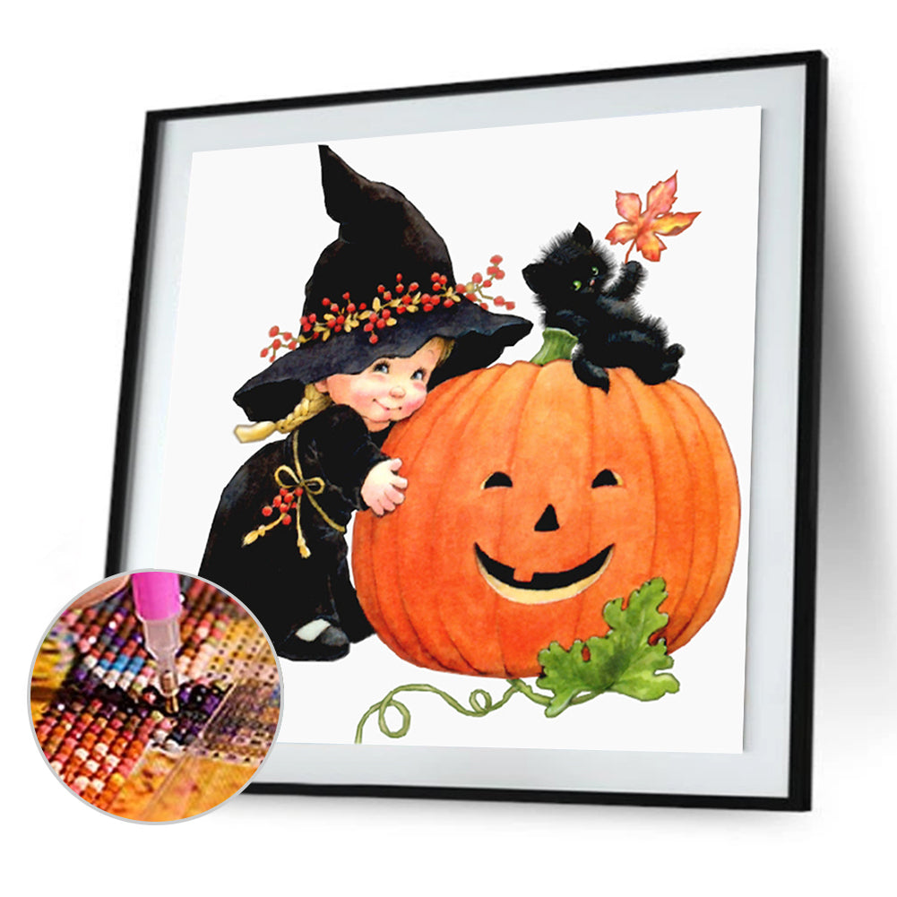 Pumpkin Kid 30*30CM(Canvas) Full Square Drill Diamond Painting