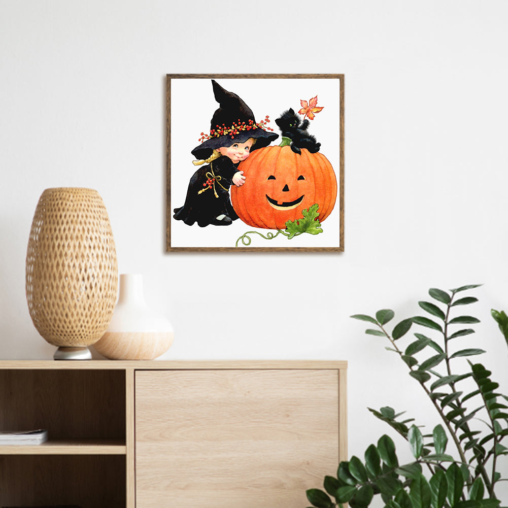 Pumpkin Kid 30*30CM(Canvas) Full Square Drill Diamond Painting