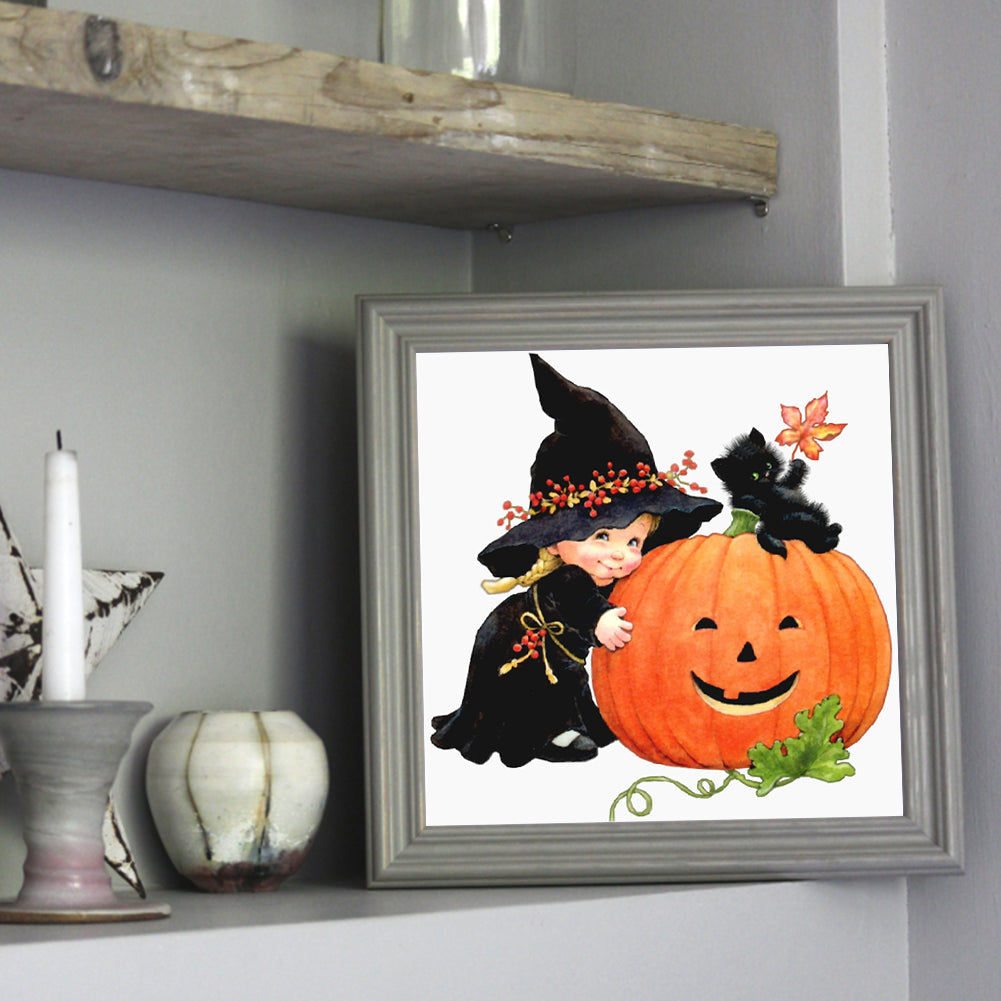 Pumpkin Kid 30*30CM(Canvas) Full Square Drill Diamond Painting