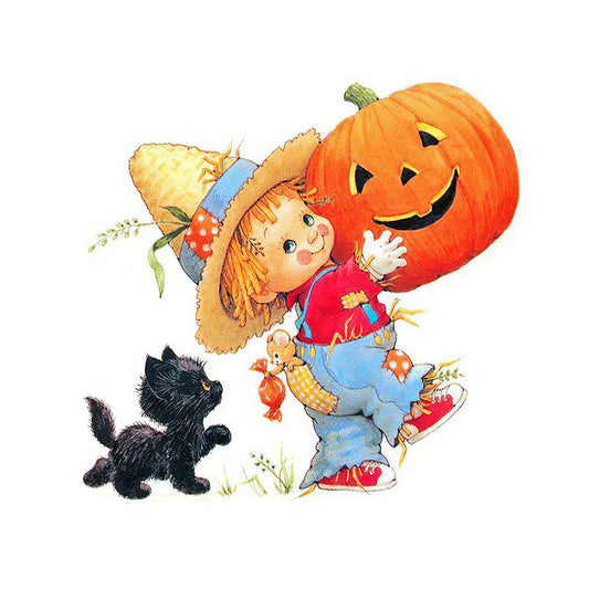 Pumpkin Kid 30*30CM(Canvas) Full Square Drill Diamond Painting