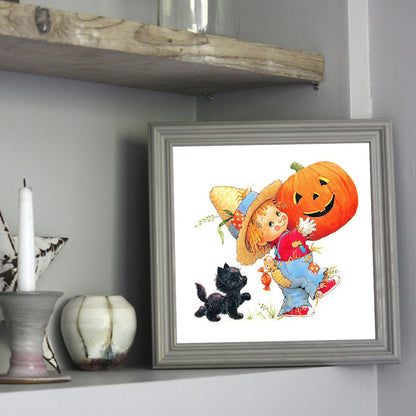 Pumpkin Kid 30*30CM(Canvas) Full Square Drill Diamond Painting