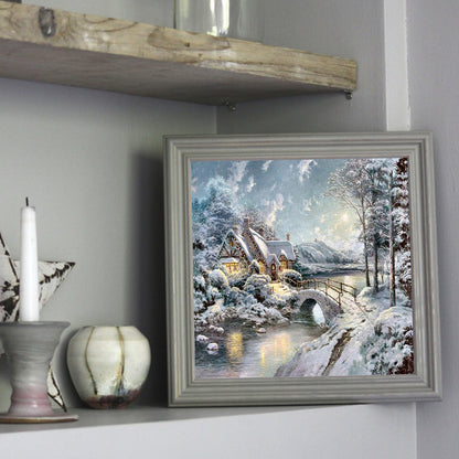 Snow House 30*30CM(Canvas) Full Square Drill Diamond Painting