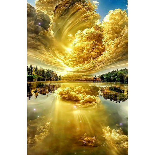 Golden Clouds - Full Square Drill Diamond Painting 40*70CM