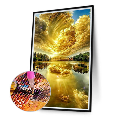 Golden Cloud Water Sky - Full Square Drill Diamond Painting 40*70CM